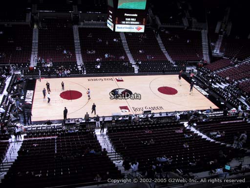 Seat view from section 202 at the Moda Center, home of the Portland Trail Blazers