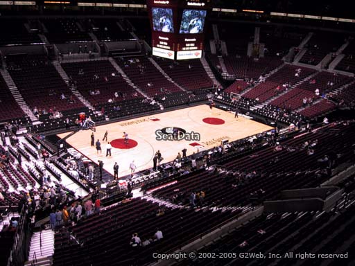 Seat view from section 204 at the Moda Center, home of the Portland Trail Blazers