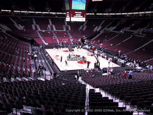 Seat view from section 210 at the Moda Center, home of the Portland Trail Blazers