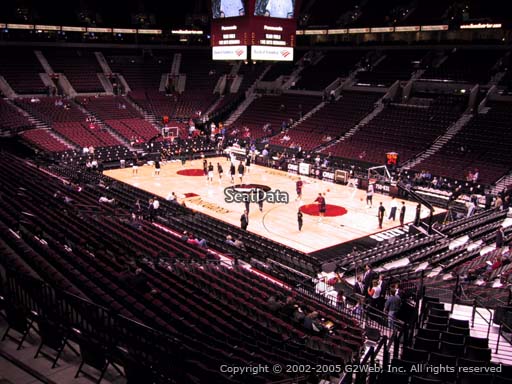 Seat view from section 212 at the Moda Center, home of the Portland Trail Blazers
