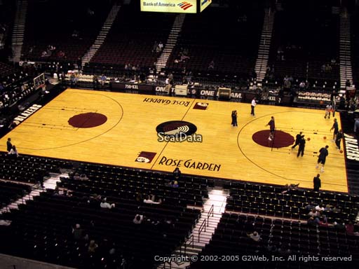 Seat view from section 215 at the Moda Center, home of the Portland Trail Blazers