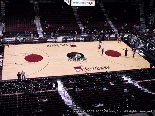 Seat view from section 217 at the Moda Center, home of the Portland Trail Blazers