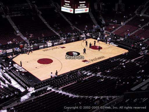 Seat view from section 219 at the Moda Center, home of the Portland Trail Blazers