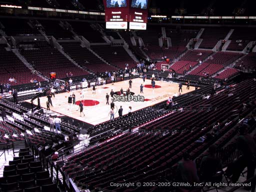 Seat view from section 220 at the Moda Center, home of the Portland Trail Blazers