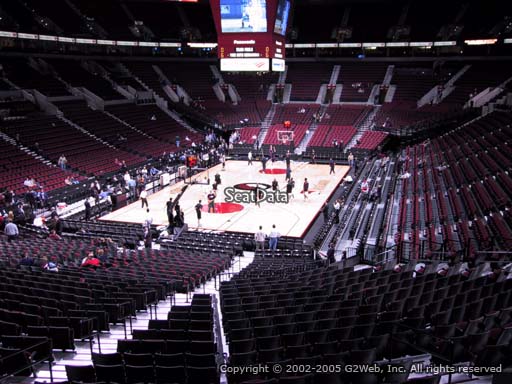 Seat view from section 222 at the Moda Center, home of the Portland Trail Blazers