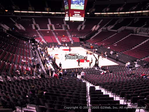 Seat view from section 225 at the Moda Center, home of the Portland Trail Blazers
