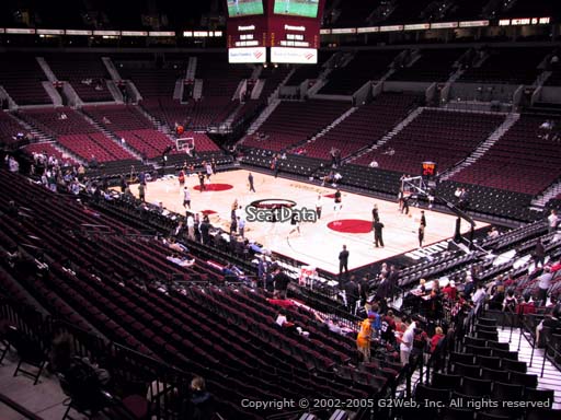 Seat view from section 227 at the Moda Center, home of the Portland Trail Blazers