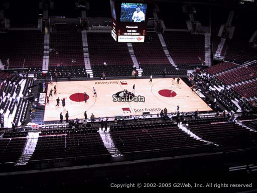 Seat view from section 302 at the Moda Center, home of the Portland Trail Blazers