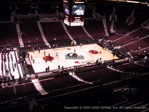 Seat view from section 303 at the Moda Center, home of the Portland Trail Blazers