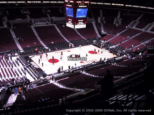 Seat view from section 304 at the Moda Center, home of the Portland Trail Blazers