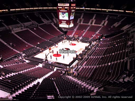 Seat view from section 307 at the Moda Center, home of the Portland Trail Blazers