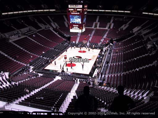Seat view from section 308 at the Moda Center, home of the Portland Trail Blazers