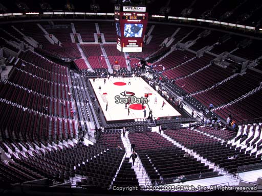 Seat view from section 311 at the Moda Center, home of the Portland Trail Blazers