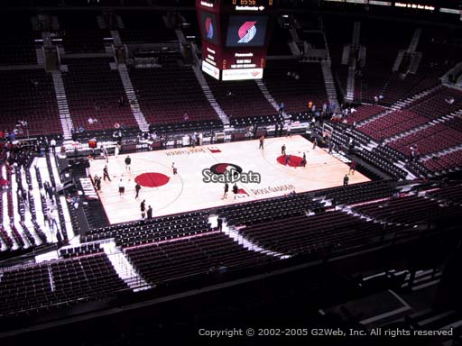 Seat view from section 320 at the Moda Center, home of the Portland Trail Blazers