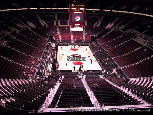 Seat view from section 327 at the Moda Center, home of the Portland Trail Blazers