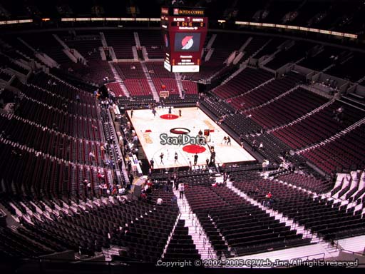 Seat view from section 328 at the Moda Center, home of the Portland Trail Blazers