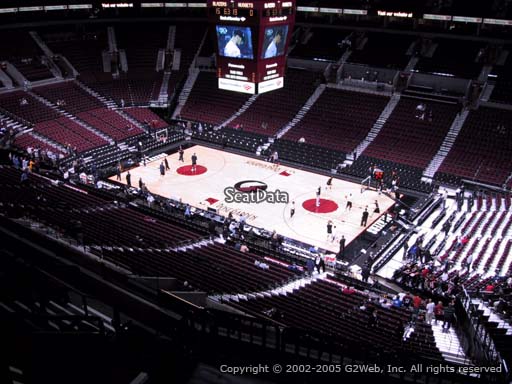 Seat view from section 332 at the Moda Center, home of the Portland Trail Blazers