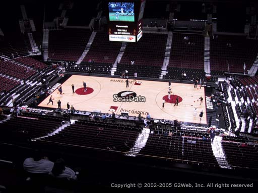 Seat view from section 334 at the Moda Center, home of the Portland Trail Blazers