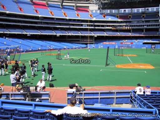 Seat view from section 117 at the Rogers Centre, home of the Toronto Blue Jays