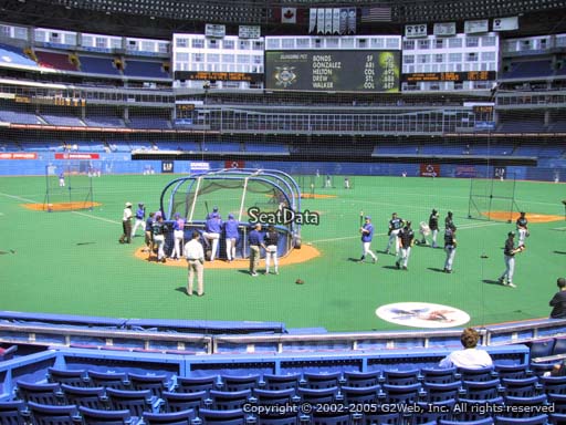 Seat view from section 121 at the Rogers Centre, home of the Toronto Blue Jays.