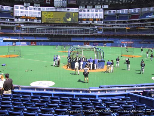 Seat view from section 123 at the Rogers Centre, home of the Toronto Blue Jays.