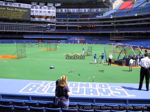 Seat view from section 125 at the Rogers Centre, home of the Toronto Blue Jays.