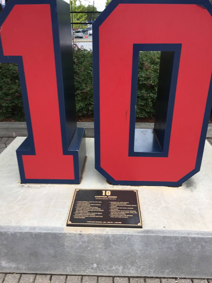 Chipper Jones Retired Number at Monument Grove at Turner Field