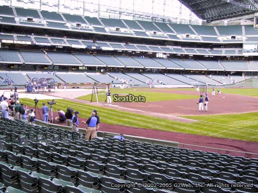 Seat view from section 110 at Miller Park, home of the Milwaukee Brewers