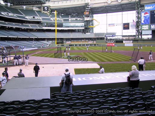 Seat view from section 114 at Miller Park, home of the Milwaukee Brewers