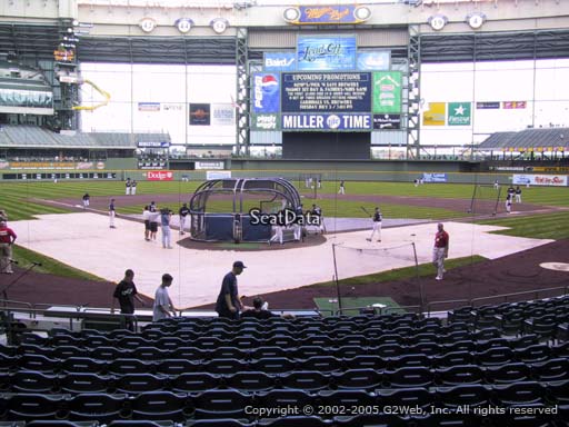 Seat view from section 117 at Miller Park, home of the Milwaukee Brewers