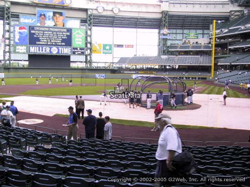 Seat view from section 119 at Miller Park, home of the Milwaukee Brewers