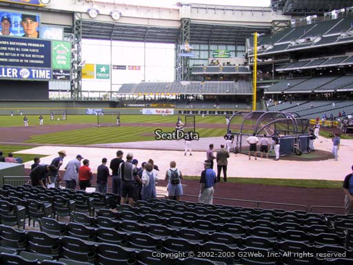 Seat view from section 120 at Miller Park, home of the Milwaukee Brewers