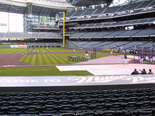Seat view from section 122 at Miller Park, home of the Milwaukee Brewers