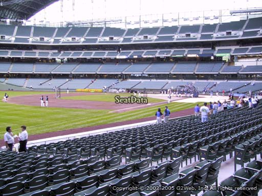 Seat view from section 127 at Miller Park, home of the Milwaukee Brewers