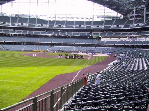 Seat view from section 131 at Miller Park, home of the Milwaukee Brewers