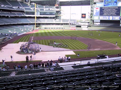 Seat view from section 215 at Miller Park, home of the Milwaukee Brewers