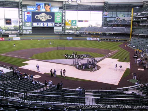 Seat view from section 220 at Miller Park, home of the Milwaukee Brewers