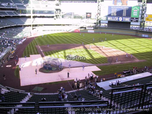 Seat view from section 325 at Miller Park, home of the Milwaukee Brewers