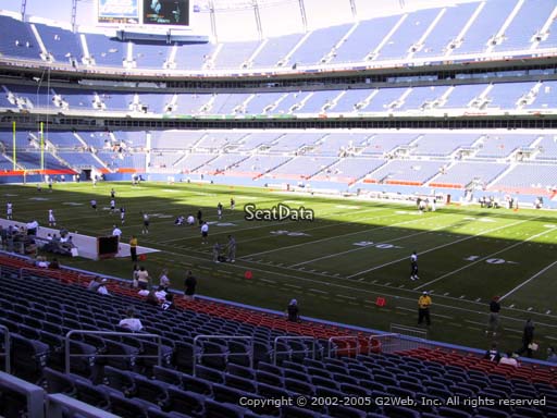 Seat view from section 101 at Sports Authority Field at Mile High Stadium, home of the Denver Broncos