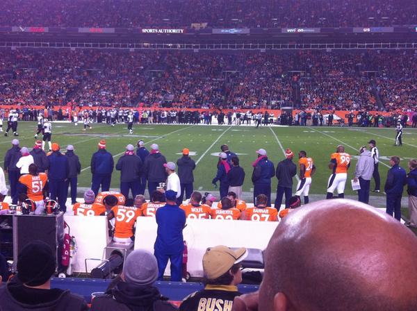 Seat view from section 104 at Sports Authority Field at Mile High Stadium, home of the Denver Broncos