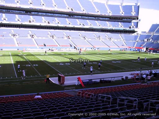 Seat view from section 107 at Sports Authority Field at Mile High Stadium, home of the Denver Broncos