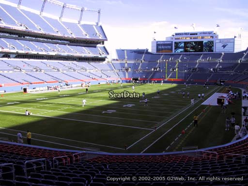 Seat view from section 111 at Sports Authority Field at Mile High Stadium, home of the Denver Broncos