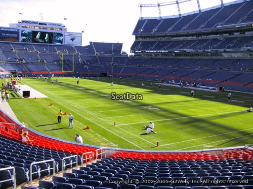 Seat view from section 117 at Sports Authority Field at Mile High Stadium, home of the Denver Broncos