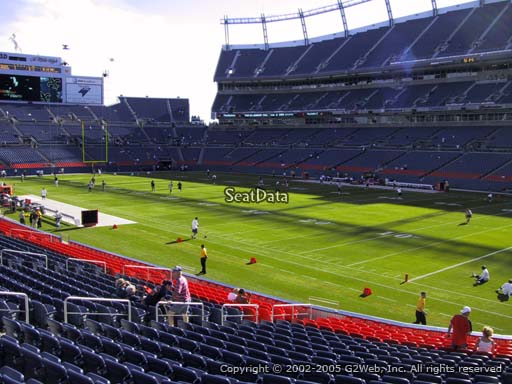 Seat view from section 118 at Sports Authority Field at Mile High Stadium, home of the Denver Broncos