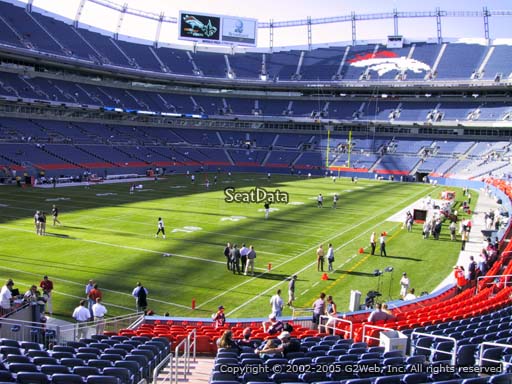 Seat view from section 129 at Sports Authority Field at Mile High Stadium, home of the Denver Broncos