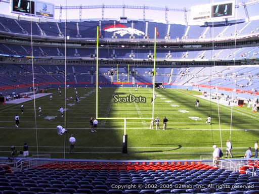 Seat view from section 132 at Sports Authority Field at Mile High Stadium, home of the Denver Broncos