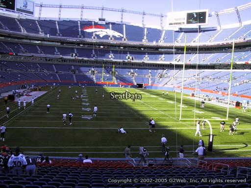 Seat view from section 133 at Sports Authority Field at Mile High Stadium, home of the Denver Broncos