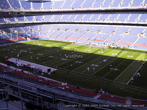 Seat view from section 303 at Sports Authority Field at Mile High Stadium, home of the Denver Broncos