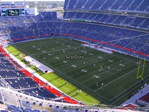Seat view from section 527 at Sports Authority Field at Mile High Stadium, home of the Denver Broncos