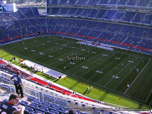 Seat view from section 529 at Sports Authority Field at Mile High Stadium, home of the Denver Broncos